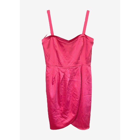 Tahari Dresses & Skirts - Tahari Pink Satin Dress Womens Size 10 NWT Spaghetti Strap Barbiecore Dress D52